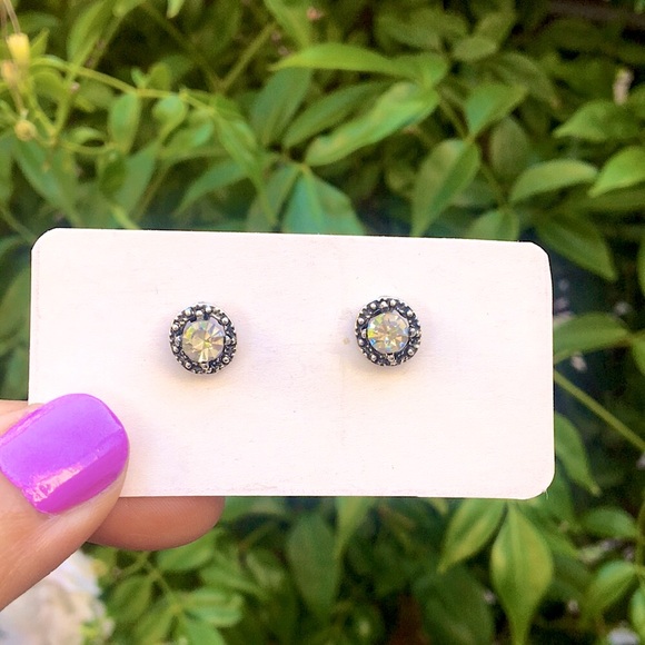 Black, Silver + Classic Clear Crystal Boho Stud Earrings - Picture 4 of 7